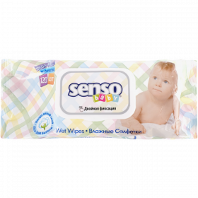 Влажные салфетки «Senso Baby» с клапаном, 120 шт
