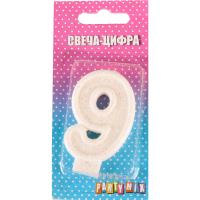 

Свеча-цифра 9,белая