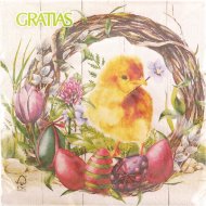 Салфетки бумажные «Gratias» Цыпленок и венок, 33х33 см, 3 слоя, 20 листов