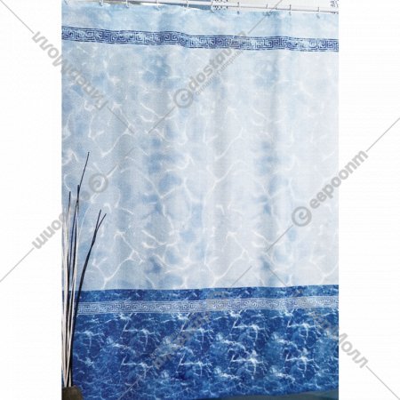 Шторка для ванны «Miranda» Mermer Su Blue, 180х200 см