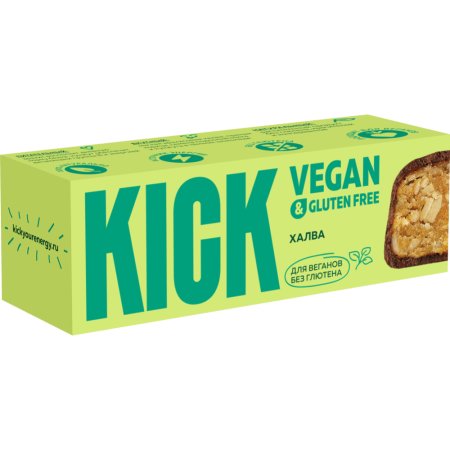 Батончик Kick халва с семенами тыквы кунжута в темном шоколаде, 45 г