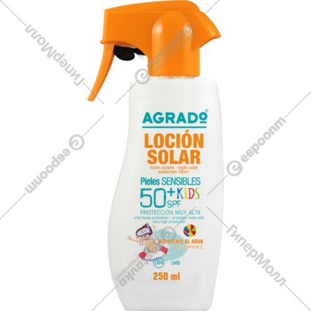 Солнцезащитный лосьон детский «Agrado» SPF50+, 250 мл