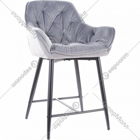 Барный стул «Signal» Cherry H-2 Velvet Bluvel 14, серый/черный, CHERRYH2VCSZ