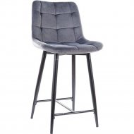 Барный стул «Signal» Chic H-2 Velvet Bluvel 14, серый/черный, CHICH2VCSZ