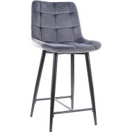Барный стул «Signal» Chic H-2 Velvet Bluvel 14, серый/черный, CHICH2VCSZ