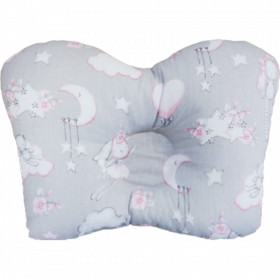 По­душ­ка дет­ская «Баю-Бай» Cloud, ПШ12С15, серо-ро­зо­вый, 35х25 см