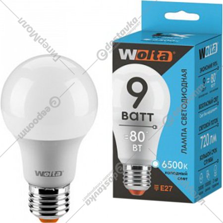 Лампа светодиодная «Wolta» LX A60 9Вт 720лм Е27 6500К