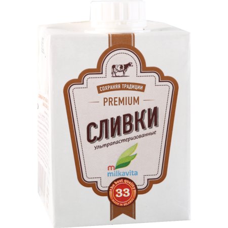 Сливки Milkavita ультрапастеризованные, 33%, 0.5 л