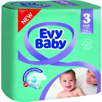 

Подгузники детские"EVY BABY"(Midi)27шт