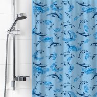 Шторка для ванны «Вилина» Дельфины, голубой, 180х180 см
