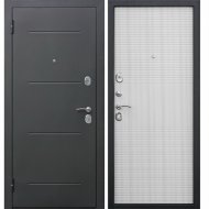 Дверь входная «Гарда» Муар 10 мм, Черный муар/Белый ясень, L, 205х86 см