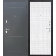 Дверь входная «Гарда» Муар 10 мм, Черный муар/Белый ясень, R, 205х86 см