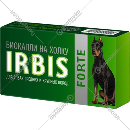 Биокапли от блох «Irbis» на холку для собак средних и крупных пород, 5 мл