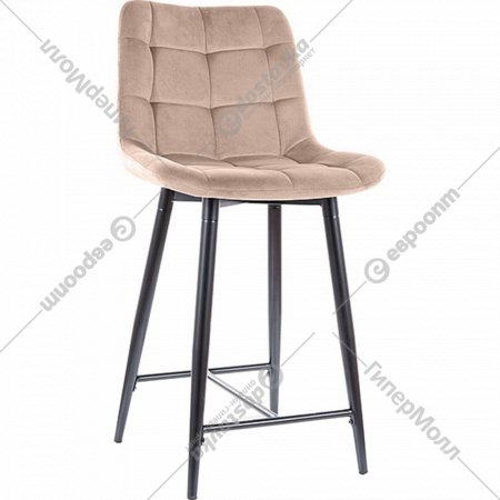 Барный стул «Signal» Chic H-2 Velvet Bluvel 28, бежевый/черный матовый New, CHICH2VCBE