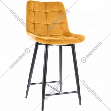 Барный стул «Signal» Chic H-2 Velvet Bluvel 68, карри/черный матовый New, CHICH2VCCU