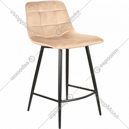 Барный стул «Signal» Mila H-2 Velvet Bluvel 28, бежевый/черный матовый New, MILAH2VCBE