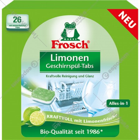 Таблетки для посудомоечных машин «Frosch» All in 1, лимон, 26 шт
