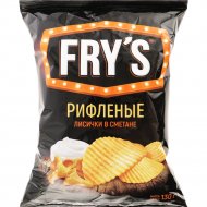 Чипсы картофельные «Fry's» рифленые со вкусом лисичек в сметане, 130 г