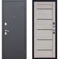 Дверь входная «Гарда» Муар Царга 6 мм, Черный муар/Лиственница мокко, L, 205х86 см