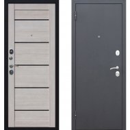 Дверь входная «Гарда» Муар Царга 6 мм, Черный муар/Лиственница мокко, R, 205х86 см