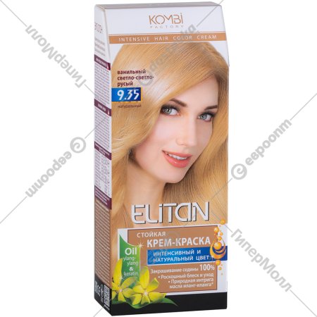 Крем-краска для волос «Элитан» 9.35 ванильный светло-светло-русый.