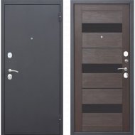 Дверь входная «Гарда» Муар Царга 6 мм, Черный муар/Тёмный кипарис, L, 205х96 см