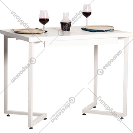Обеденный стол «Millwood» Лондон раздвижной, ЛДСП белый/белый, 100х60х76 см