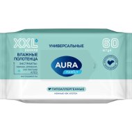 Влажные полотенца «Aura» Family, 60 шт