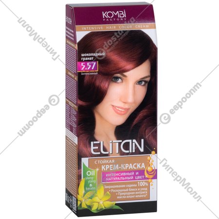 Крем-краска для волос «Элитан» 5.57 шоколадный гранат.