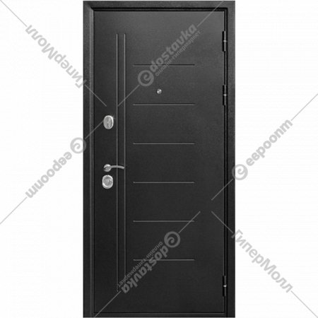 Дверь входная «Гарда» Троя серебро Царга, Серебро/Дымчатый дуб, R, 205х86 см