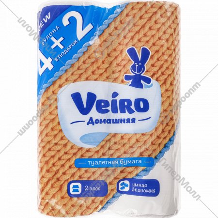 Бумага туалетная «Veiro» двухслойная, 6 рулонов