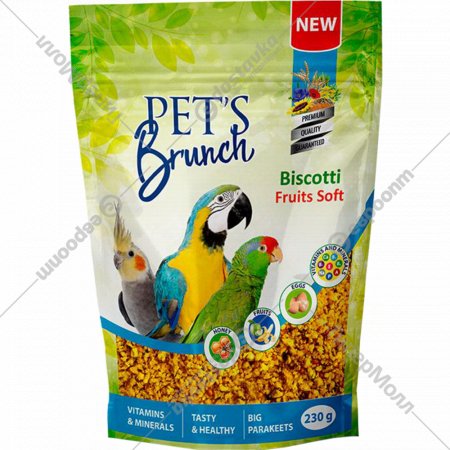 Корм для птиц средних видов «Pet's Brunch» Biscotti Fruits Soft, 230 г