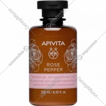 Гель для душа «APIVITA» Роза и перец с эфирными маслами, 74548, 250 мл