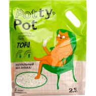 Наполнитель для туалета «Potty-pot» PP6O, натуральный, без запаха, 2.5 кг