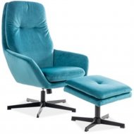 Комплект мебели «Signal» Fordl 85, кресло/подставка для ног, бирюзовый