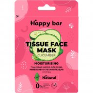 Маска для лица «Happy Bar» Tissue Face Mask, огурец, 20 мл