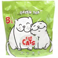 Силикагелевый наполнитель «For Cats» с ароматом зеленого чая, 8 л