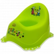 Горшок туалетный детский «Maltex» Мишка и друзья, с противоскользящими резинками, бело-зеленый, 5313