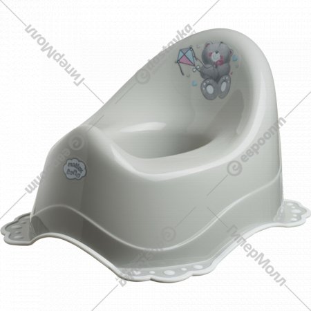 Горшок туалетный детский «Maltex» Мишка, с противоскользящими резинками, бежево-серый, 4064