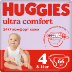 Подгузники «Huggies» размер 4, 8-14 кг, 66 шт