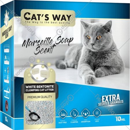 Наполнитель для туалета «Cat's Way» Box Marseille Soap Premium, CTSWYBX06-006, 6 л