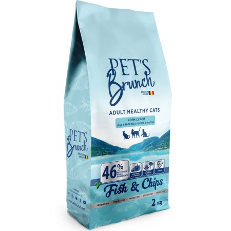 Корм для кошек Pet's Brunch Adult Maxi Breeds, с рыбой, 2 кг