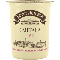 

Сметана "БРЕСТ ЛИТОВСКАЯ" 15%(п/ст) 400г