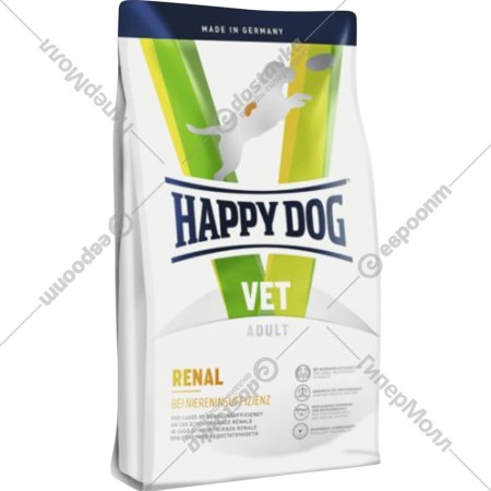 Корм для собак «Happy Dog» VET Renal Adult, кукуруза/мясо, 61049, 4 кг