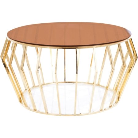 Журнальный стол Signal Ariana A, ARIANAACTZL, дымчатый янтарь/золотой, D80