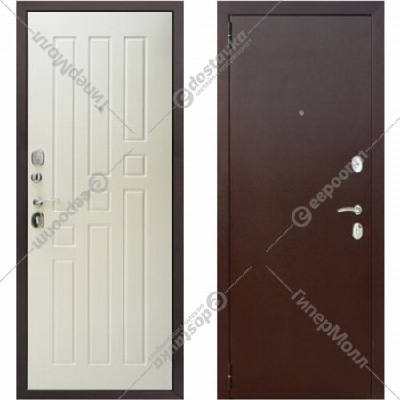 Дверь входная «Гарда» 8 мм, Медный антик/Белый ясень, R, 205х96 см