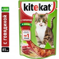 Корм для кошек «Kitekat» говядина в желе, 85 г.