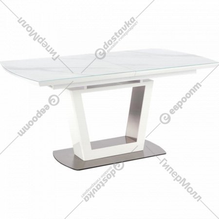 Обеденный стол «Halmar» Blanco, раскладной, белый мрамор/белый, 160-200/90/76, V-CH-BLANCO-ST