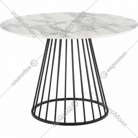 Обеденный стол «Halmar» Brodway, белый мрамор/черный, 110/75, V-CH-BRODWAY-ST