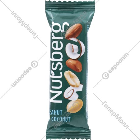Батончик арахисовый «Nutsberg» с кокосом, 40 г